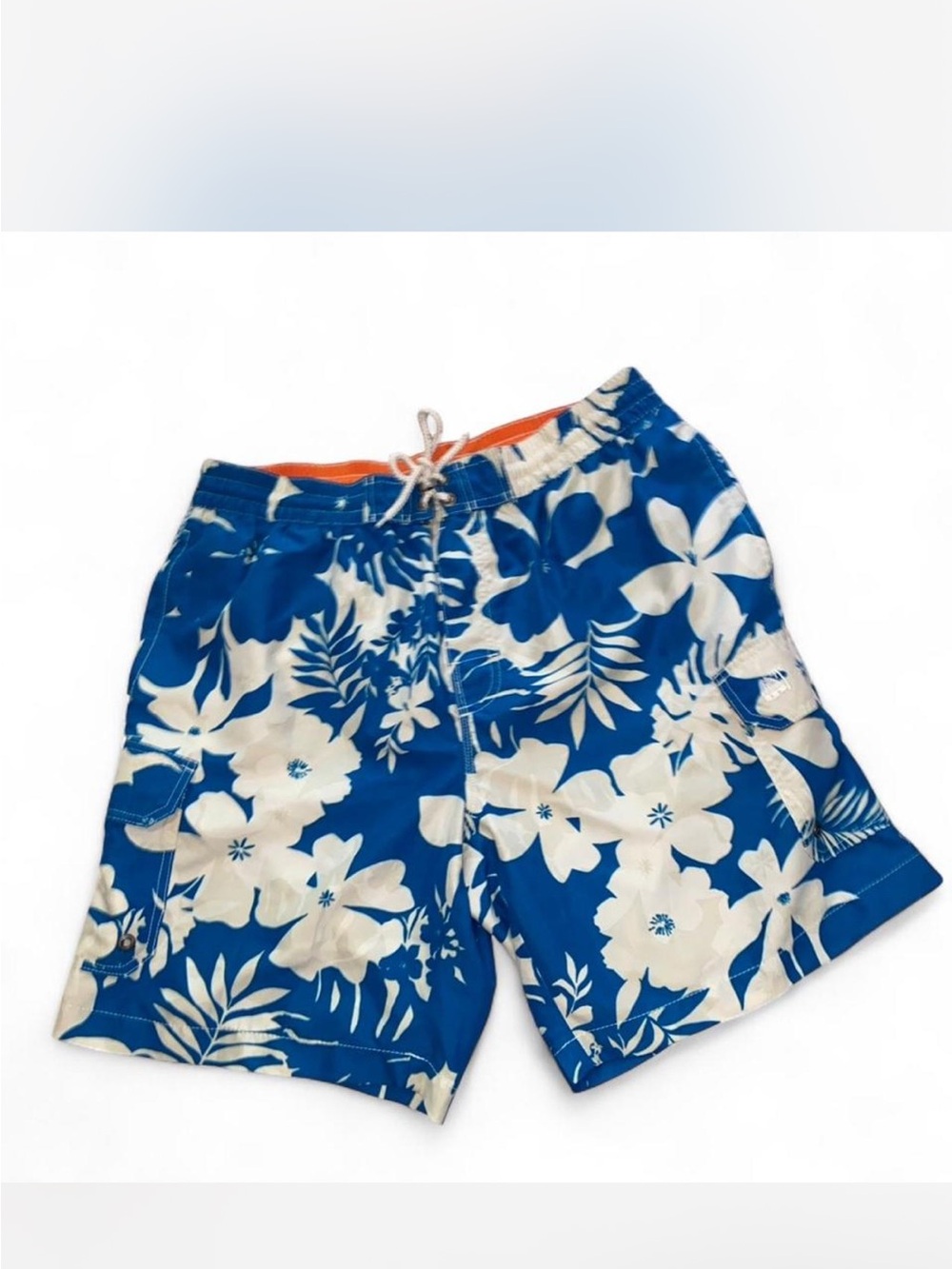 Men's Blue Floral Swim Trunks